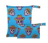WDdZzyy Borsa prop1 per asilo nido con teschio da cowboy con glitter, confezione da 2, essenziale da viaggio per bambini, con manici per palestra