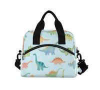WDdZzyy Borsa termica per il pranzo con dinosauri blu con tracolla, per la cucina degli adolescenti