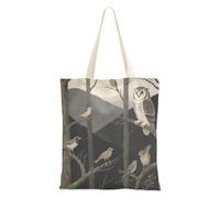 WDdZzyy Borsa tote in tela con albero e gufo, misura media, in tela, idea regalo