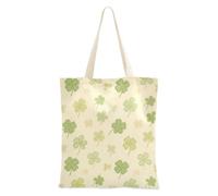 WDdZzyy Borsa tote in tela con quadrifoglio in cartone animato beige con tasche per le donne con tasche con manici Borse di tela riutilizzabili Regali di colleghi sfusi