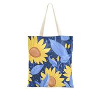 WDdZzyy Borsa tote in tela media con girasole per la festa dei genitori per le donne con tasche con manici Borsa di tela riutilizzabile Tote Bag Bulk Friend Regali di compleanno