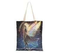 WDdZzyy Borsa tote in tela per i tarocchi delle fate per le donne con tasche con manici riutilizzabile tela tote bulk carino regali