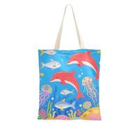 WDdZzyy Borse di tela blu oceano del mare degli animali marini per le donne regali di Natale Tote della tela Bulk