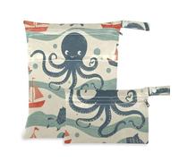 WDdZzyy Borse riutilizzabili blu per nuotatori con animali marini nautici confezione da 2 pezzi essenziali da viaggio per volare con manici per piscina