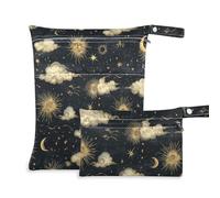 WDdZzyy Borse vintage Moon Sun Retro prop1 per nuotatori confezione da 2 elementi essenziali da viaggio per bambini con manici per viaggi