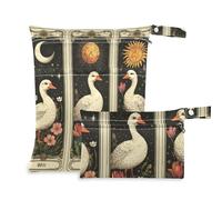 WDdZzyy Carta dei tarocchi vintage con anatra pasquale, impermeabile, confezione da 2 sacchetti bagnati per costume da bagno con manici per piscina