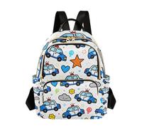 WDdZzyy Cartone animato Carino Blu Polizia Cars 14 Pollice impermeabile spalla zaino borse piccolo zaino moda per viaggi e lavoro