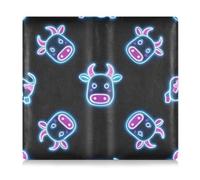 WDdZzyy Cartone animato carino neon fluorescente mucca premium in pelle di alta qualità registrazione e assicurazione titolare prefetto auto essenziale portafoglio per conducente, proprietari di auto,