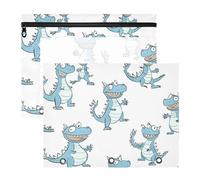 WDdZzyy Cartone animato divertente drago bianco raccoglitore matite sacchetti con cerniere lisce 3 fori tasca per 3 anelli raccoglitore 2 pack studenti forniture scolastiche