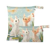 WDdZzyy Cartoon Devon Rex Cats River lavabile Wet Clothes Bag 2 Pack Travel Essentials per neonati con manici per pannolini per bambini