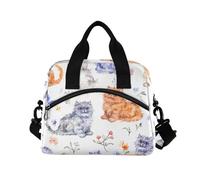 WDdZzyy Cartoon Selkirk Rex Cats White Lunch Bag Donna con Tracolla Uomini Borsa Pranzo per Lavoro per Uomo Viaggio