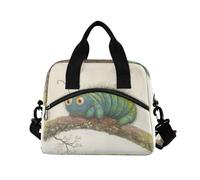 WDdZzyy Caterpillar Branch - Borsa per il pranzo con tracolla, per adolescenti, infermieri, ecologiche