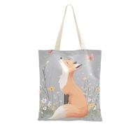 WDdZzyy Chic Fox Borsa tote grigia con tasche per le donne con tasche con manici borse di totalizzatore riutilizzabili regali all'ingrosso