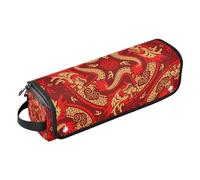 WDdZzyy Chinese Red Dragon Organizer 2 in 1 per strumenti per capelli, con tappetino resistente al calore, grande capacità, organizer per strumenti per capelli, per ferri da stiro, piastre