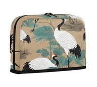 WDdZzyy Cinese Retro Cloud Crane Beige Matita Pouch Grande Capacità Portapenne Zip Organizer Box per Ragazzi Scuola Forniture