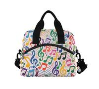 WDdZzyy Colorful Cartoon Music Symbols Lunch Tote con tracolla Mens Lunch Boxes per adolescenti Crossbody