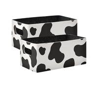 WDdZzyy Contenitori cubici con stampa mucca, confezione da 2 contenitori per armadio, scaffale, cassettiera