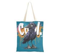 WDdZzyy Cool Graffiti Crow Womens Canvas Tote Bag per le donne con tasche con manici riutilizzabile Bulk Totes Beach Regali