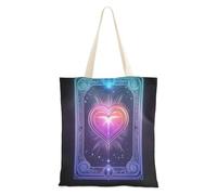 WDdZzyy Cuori Tarocchi Tote Borse per le Donne Con Tasche Con Manici Riutilizzabili Tela Totes Bulk Carino Regali Per Le Donne