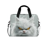 WDdZzyy Custodia per computer portatile a tracolla Messenger con maniglia e tracolla 15,6 pollici Cartella per computer con cerniera Cartone animato divertente gatto angora turco