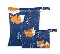 WDdZzyy Cute Fox Royal Blue prop1 - Borsa impermeabile da viaggio per bambini, con manici per il bagno, confezione da 2