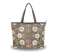 WDdZzyy Daisy Red Blue William Morris Pattern tessuto di seta con cerniera borse e borse riutilizzabili borse e borse a tracolla