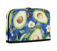 WDdZzyy Divertente astuccio per matite con frutta di avocado blu reale borsa per il trucco di grande capacità con cerniera borsa per cancelleria per bambini scuola preppy