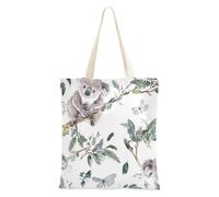 WDdZzyy Divertente Koala tela bianca Tote per le donne con tasche con manici Borse di tela riutilizzabili Bulk Regali carini per le donne