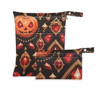 WDdZzyy Evil Halloween Orange Pumpkin Ruby Mess-Proof Baby Wet Bag 2 Pack Travel Essentials per bambino con manici per viaggio