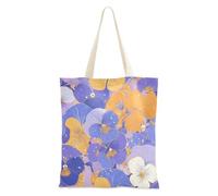 WDdZzyy Fiori astratti Arancione Viola Viole Del Pensiero Borsa di Tela Per Le Donne Insegnante Regalo Tote Bags Bulk