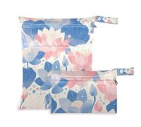 WDdZzyy Flower Summer - Sacchetti a prova di disordine per bagnati, confezione da 2, essenziali da viaggio per bambini, con manici per scenario
