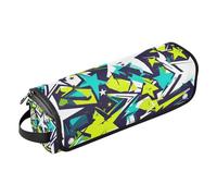 WDdZzyy Graffiti Arte Astratta Stelle Gialle Strumento di Capelli Borsa da Viaggio per Le Donne con Tappetino di Ferro Portatile Strumento di Styling Dei Capelli Organizzatore per Strumenti Caldi