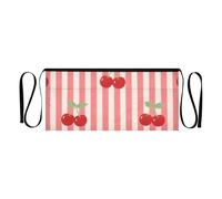 WDdZzyy Grembiule da cameriera a strisce rosse con 3 tasche, 30,5 cm, impermeabile, per server