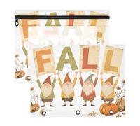 WDdZzyy Hello Fall Autumn Dwalf Flower Pencil Pouch Clear Storage Bag per 3 anelli Raccoglitore 2 Pack Studenti Forniture per aula