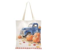 WDdZzyy Hello Fall Autumn Pumpkin Trunk Checkered Plaid Tote Bag con tasche per le donne con tasche con manici Borse di tela riutilizzabili Bulk Tote Bags Regalo di compleanno