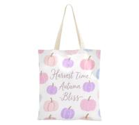 WDdZzyy Hello Fall Autumn Pumpkin White Tote Bag Canvas per le donne con tasche con manici Borse di tela riutilizzabili Bulk Tote Bags Regali carini