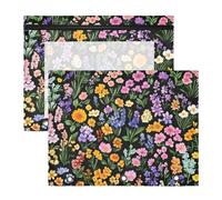 WDdZzyy Hosta - Raccoglitore con fiori autunnali e orchidee e lavanda, con cerniere lisce, per raccoglitori a 3 anelli, confezione da 2, per studenti e ufficio