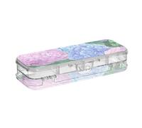 WDdZzyy Hydrangeas Beauty Summer Flowers Scatola di plastica trasparente per matite a doppio piano penne scatole per articoli di cancelleria con coperchio a scatto