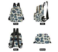 WDdZzyy Leopard Ossidiana Blu Scuro Beige Oro 14 Pollice impermeabile spalla portatile zaino moda zaino per affari