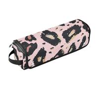 WDdZzyy Leopard Print - Organizer 2 in 1 per strumenti per capelli, tappetino resistente al calore, grande custodia da viaggio per liscianti, arricciacapelli, asciugacapelli, stampa leopardata, taglia