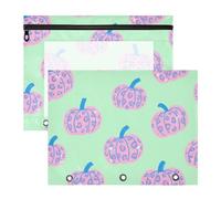 WDdZzyy Leopard Pumpkin - Astuccio per matite con 3 fori, per lettere formato A4, confezione da 2 pezzi, per studenti di classe