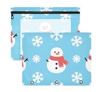 WDdZzyy Merry Christmas - Scatola per matite con fiocco di neve e pupazzo di neve, adorabile perforatrice a 3 fori, per lettere A4, confezione da 2 pezzi per studenti