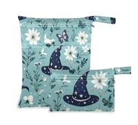 WDdZzyy Mystery Witch Cappelli Blu Boho Impermeabile Gym Clothes Bag 2 Pack Wet Bag per Costume da Bagno con Manici per il Bagno