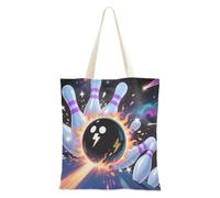 WDdZzyy Neon Cool Bowling Canvas Tote Regali Tote Bag Bulk