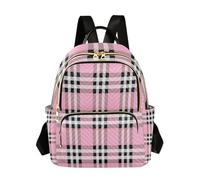 WDdZzyy Nero Bianco Rosa A Scacchi Plaid 14 Pollici trendy, elegante zaino di modo della borsa dello zaino per il business