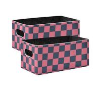 WDdZzyy Organizer multiuso pieghevole a scacchiera nera e rosa, confezione da 2 pezzi, organizer per vestiti per camera da letto, soggiorno, organizzazione della casa