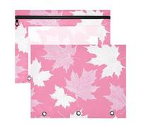 WDdZzyy Peach Maples - Astucci bianchi con cerniere lisce, per lettere di carta A4, confezione da 2 per insegnanti, studenti scolastici, forniture per insegnanti