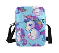 WDdZzyy piccola borsa a tracolla per le donne borsa a tracolla da uomo borse a tracolla per le donne Borse a tracolla tracolla regolabile shopping falso glitter unicorno cartone animato blu