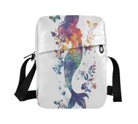 WDdZzyy Piccola borsa messenger per le donne borsa a tracolla da uomo borsa da donna borsa a tracolla tracolla regolabile per la scuola arte sirene bianco