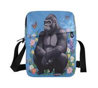WDdZzyy piccola borsa messenger per le donne mens borsa a tracolla borsa da donna borse a tracolla tracolla regolabile per lo shopping cartone animato Gorilla blu reale